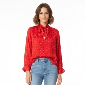✨ Maje Paris Red Polka Dot Bow Blouse | Luxury Contemporary ❣️